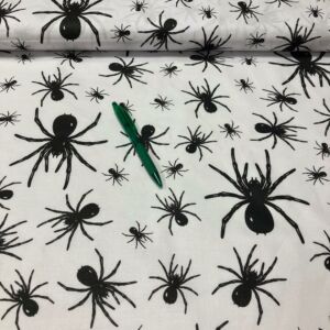 fehér alapon fekete pók mintás pamut karton