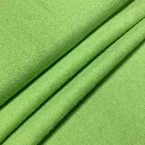 élénkzöld színű kétoldalas frottír anyag