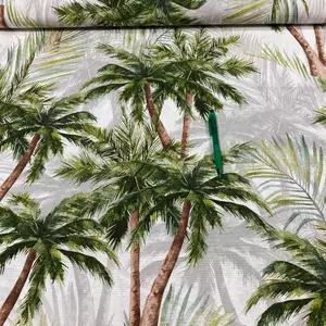 zöld pálmafa mintás loneta vászon
