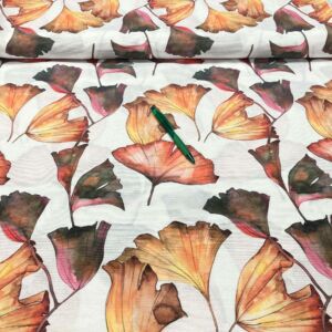 őszi ginko biloba mintás loneta vászon 1.35 m-es darab