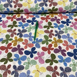 Színes pillangó mintás pamut karton