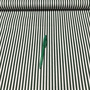 Sötétzöld-fehér csíkos pamut karton
