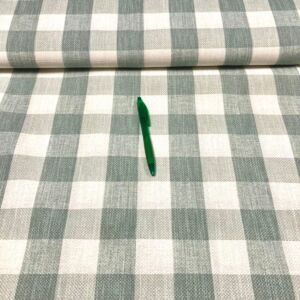 zöld-fehér kockás loneta vászon