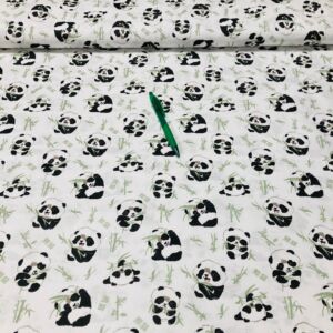 fehér alapon panda maci mintás pamut karton