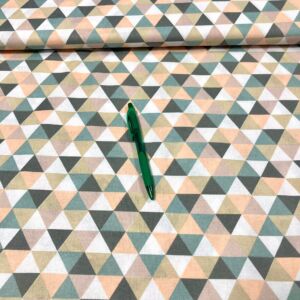 barack-zöld három szög mintás pamut karton
