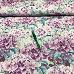 lila hortenzia mintás loneta vászon