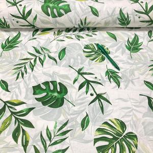 zöld philodendron levél mintás pamut karton