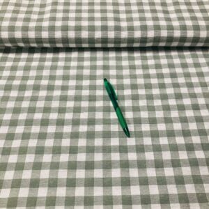 Zöld-fehér kockás loneta vászon