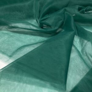 Sötétzöld színű elasztikus tüll anyag