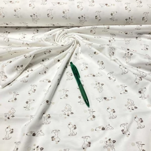 Fehér alapon Snoopy mintás pamut interlock
