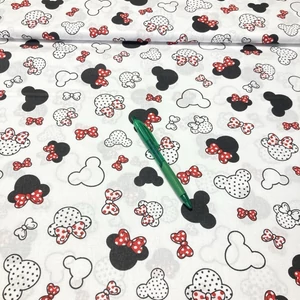 fehér alapon minnie egér mintás pamut karton 