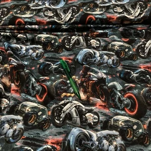 Színes motor mintás pamut futter szabadidő anyag