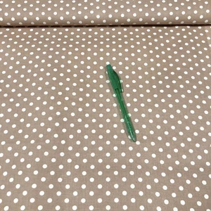 Bézs alapon borsópötty mintás pamut karton