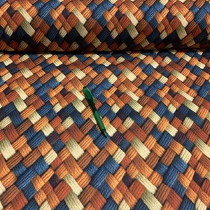 Kék-narancs 3D-s fonott mintás vízlepergetős canvas digitális nyomtatással