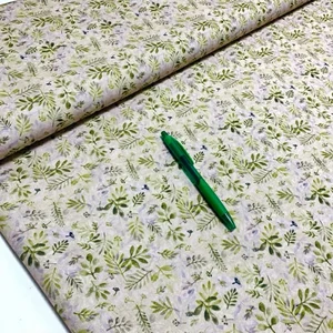 Bézs alapon zöld levél mintás oxford vízlepergetős anyag