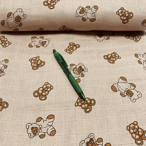 Bézs maci mintás pelenka anyag