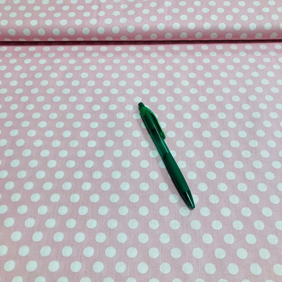 babarózsaszín 1 cm-es pöttyös pamut karton