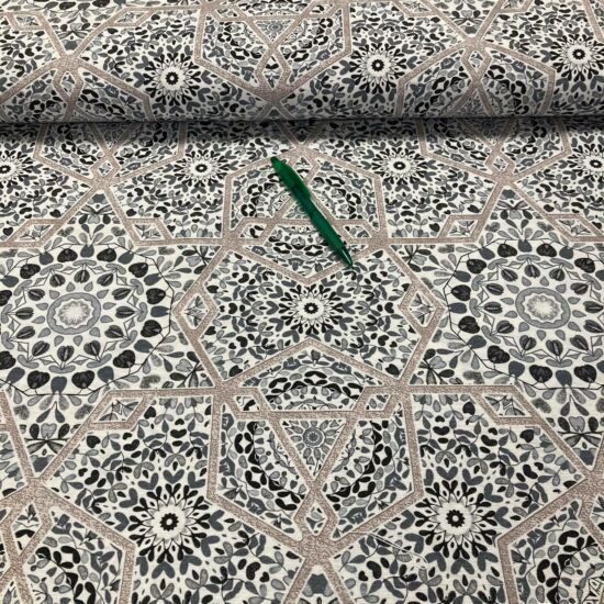 szürke mediterrán mozaik mintás loneta vászon