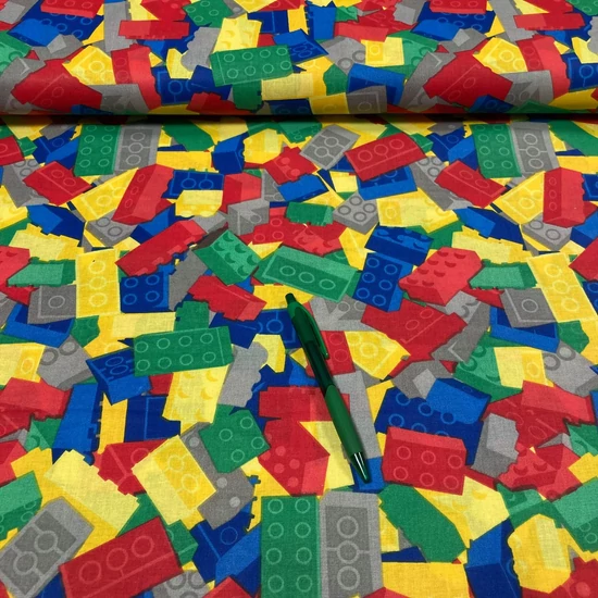 lego mintás pamut karton 140 cm-es darab