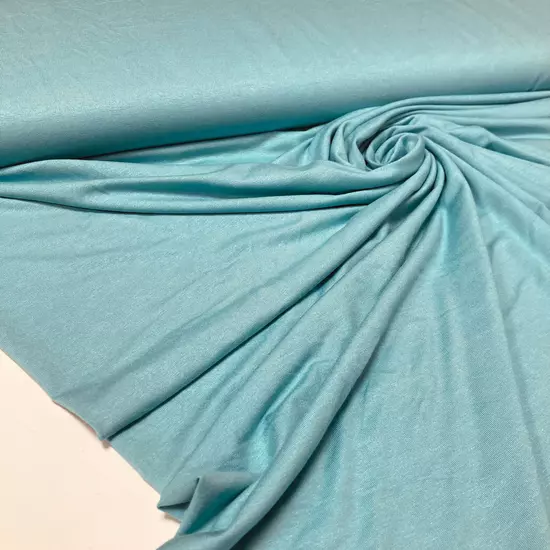 türkizes-mentás viszkóz pólóanyag 115 cm-es darab