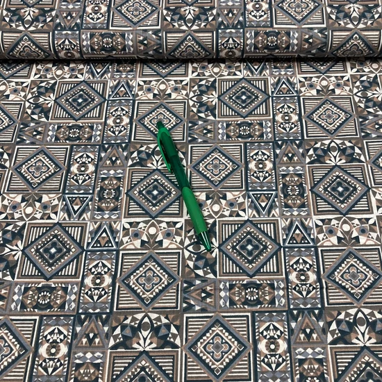 Mediterrán csempe mintás pamut karton 95 cm