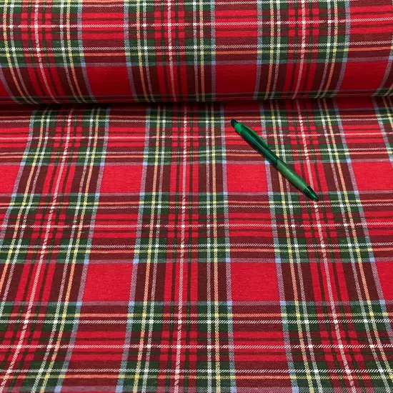 piros-zöld kockás (karácsonyi) loneta vászon 