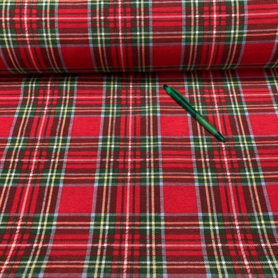 piros-zöld kockás (karácsonyi) loneta vászon