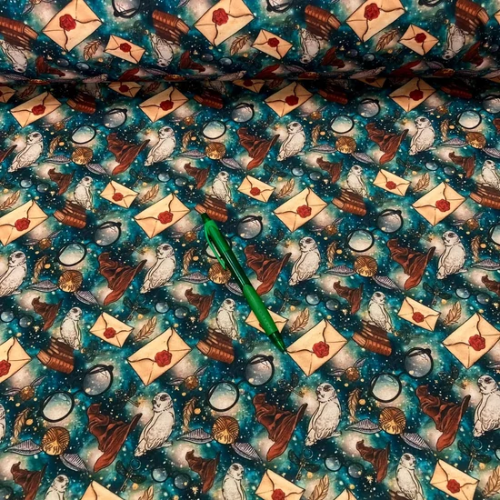 Harry Potter mintás kevert szálas futter anyag 90 cm-es darab