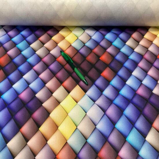 színes négyzet mintás vízlepergetős canvas digitális nyomtatással