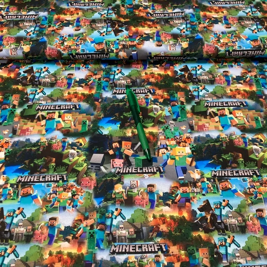 minecraft mintás kevert szálas futter szabadidő anyag