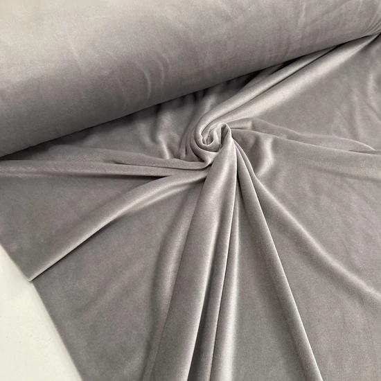 Középszürke színű plüss anyag ( soft velvet) 
