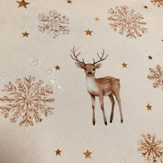 Drapp alapon szarvas mintás teflonos vászon
