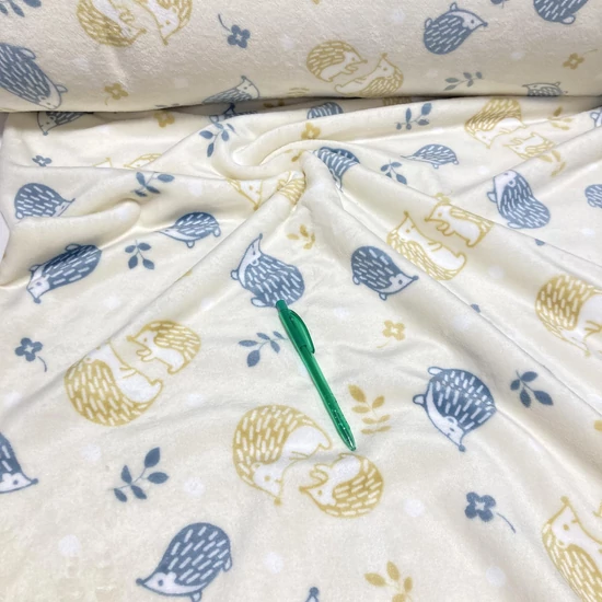 Drapp alapon kék-mustár süni mintás wellsoft