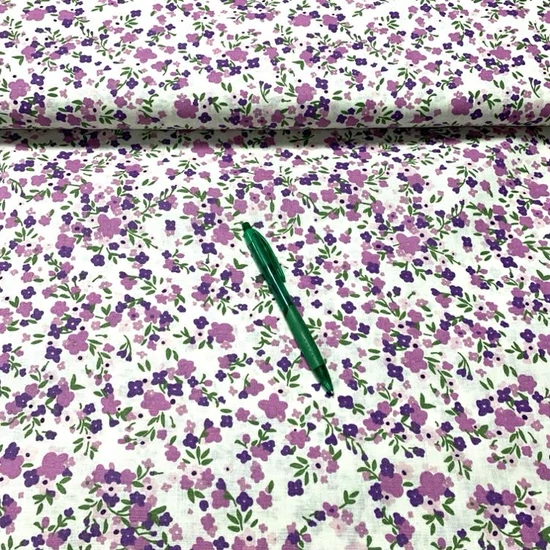 Lila-rózsaszín pázsitviola mintás pamut karton
