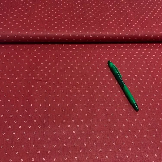 Bordó alapon fehér mini virág mintás pamut karton