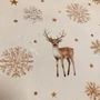 Kép 1/2 - Drapp alapon szarvas mintás teflonos vászon