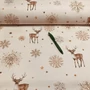 Kép 2/2 - Drapp alapon szarvas mintás teflonos vászon
